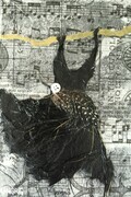 Black Fairy Dress with Feather, SOLD