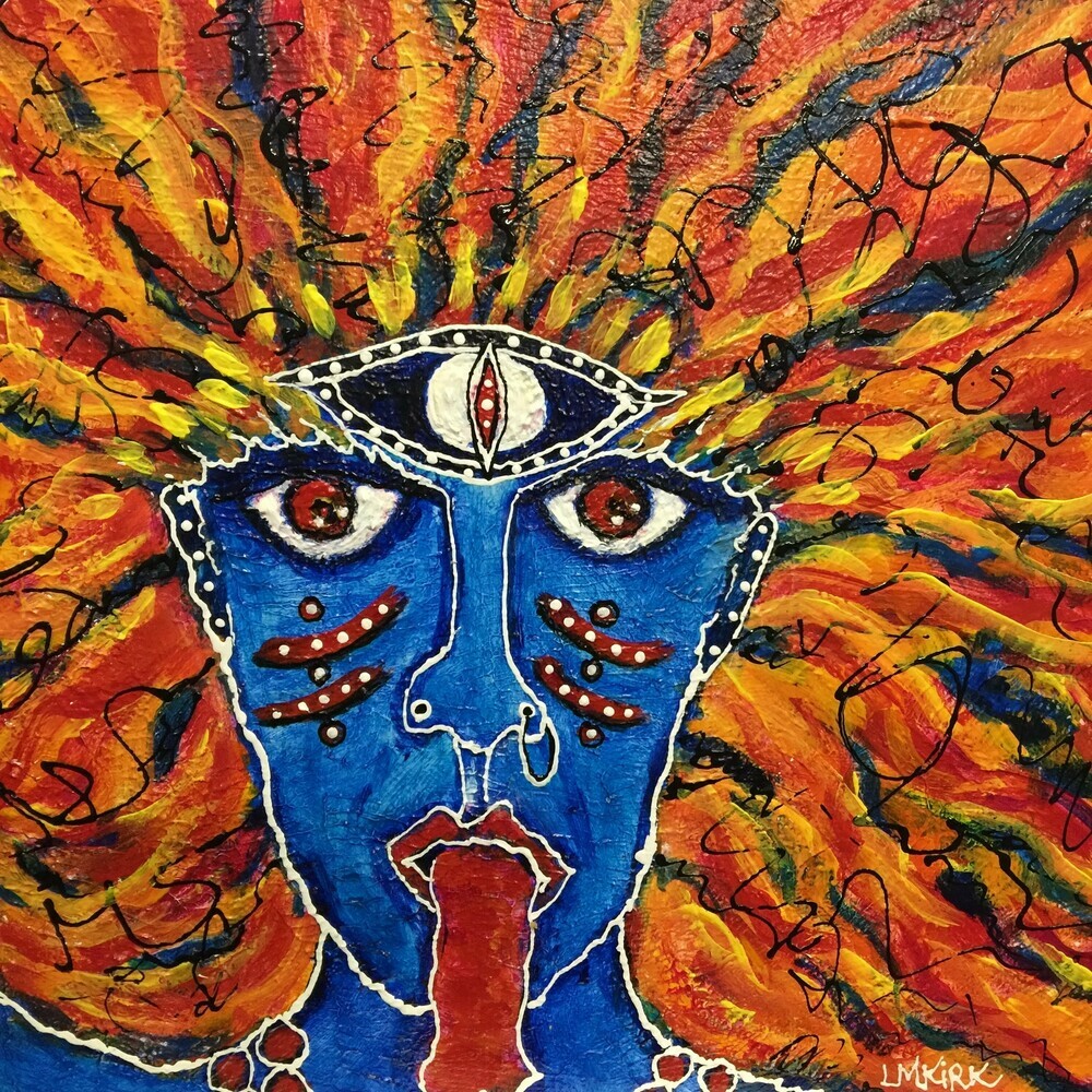 Maa Kali | Oil Pastel Color | Painting by Sanju Basu | Exotic India Art