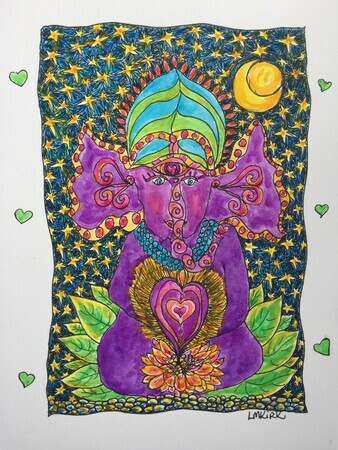 Vinayaki in the Midnight Garden of Love SOLD